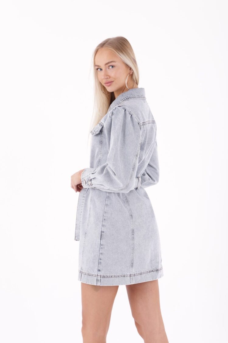 Buttoned Balloon Sleeve Denim Dress - Producer: XLove - Wholesale Women Clothes - TheBS Women