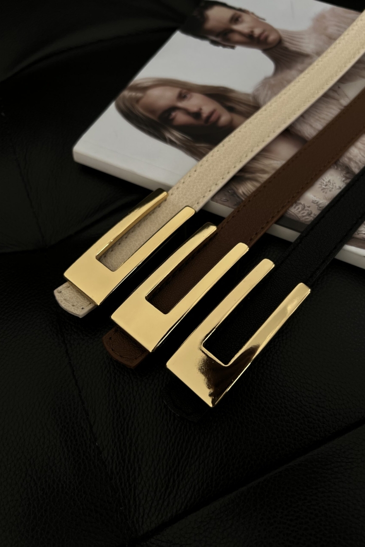 Thin Women's Belt With Design Buckle - Producer: Fiori - Wholesale Women Clothes - TheBS Women