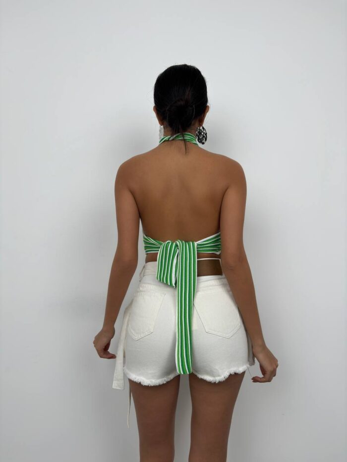 Striped Neck Tie Crop - Producer: Black Fashion - Wholesale Women Clothes - TheBS Women