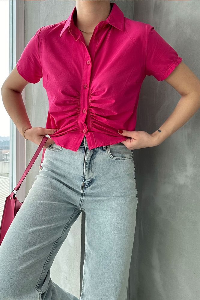 Glittered Gathered Front Blouse - Producer: Topshow - Wholesale Women Clothes - TheBS Women