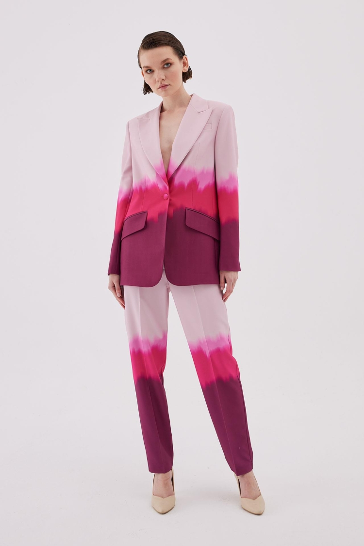 Gradient Detailed Fussia Jacket-Trousers Set - Producer: Juste - Wholesale Women Clothes - TheBS Women