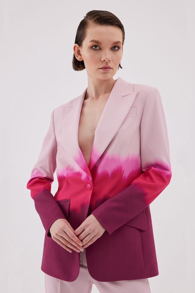 Gradient Detailed Fussia Jacket-Trousers Set - Producer: Juste - Wholesale Women Clothes - TheBS Women