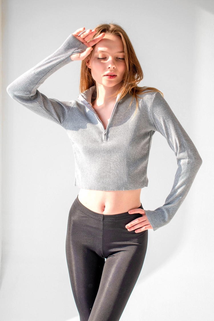 Zippered Crop Blouse With Ankle Detail - Brand: la & vetta - Women & Kids, Baby Clothes Wholesale - TheBS Women