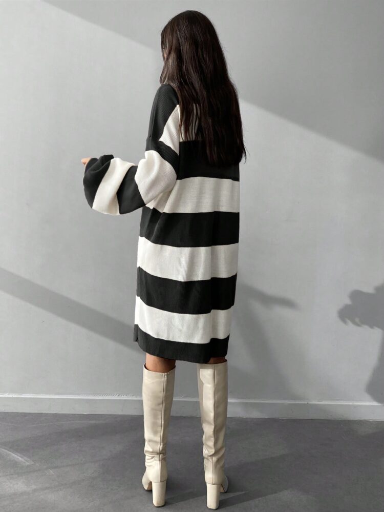 Striped Balloon Sleeve Dress - Producer: My Fashion - Wholesale Women Clothes - TheBS Women