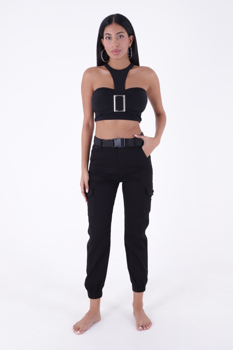 Cargo Pocket Jeans - Black - Producer: XLove - Wholesale Women Clothes - TheBS Women