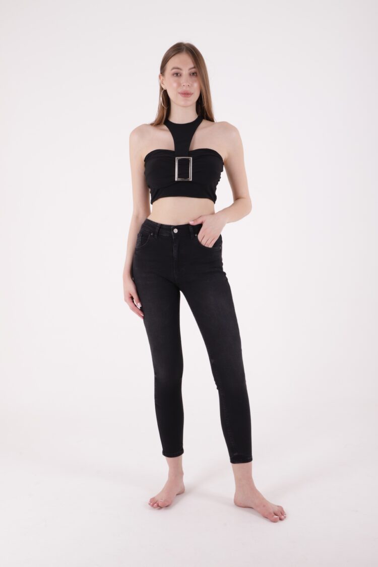 High Waist Jeans - Anthracite - Producer: XLove - Wholesale Women Clothes - TheBS Women