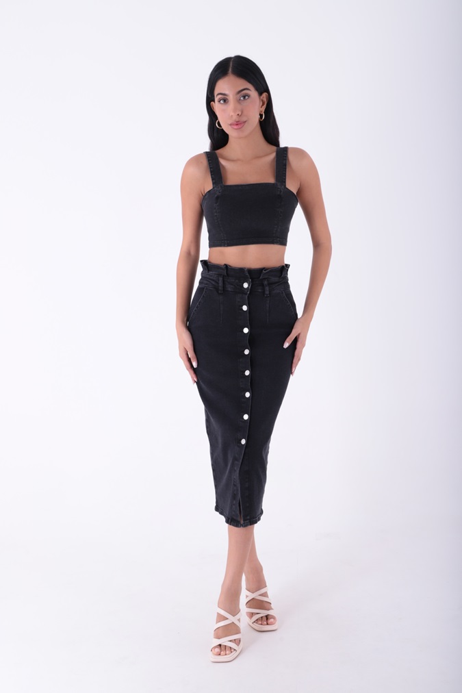 Denim Skirt - Anthracite - Producer: XLove - Wholesale Women Clothes - TheBS Women