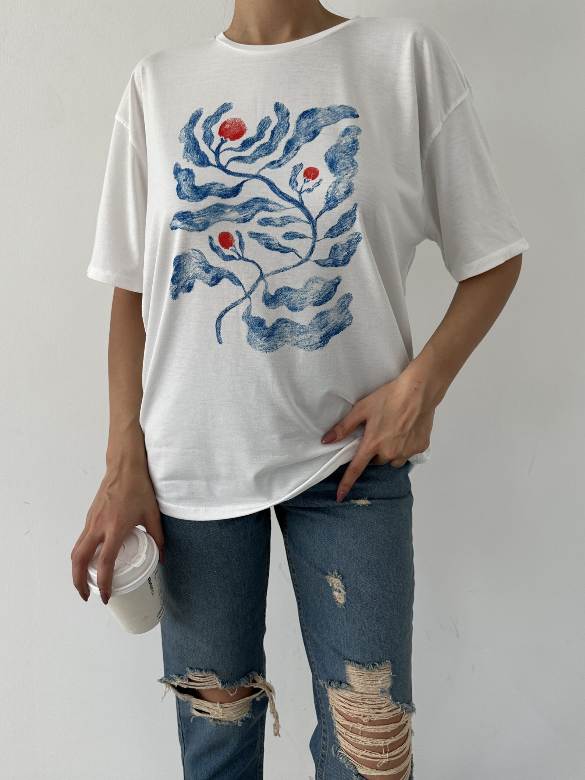 Printed Basic T-shirt - Producer: Fiori - Wholesale Women Clothes - TheBS Women
