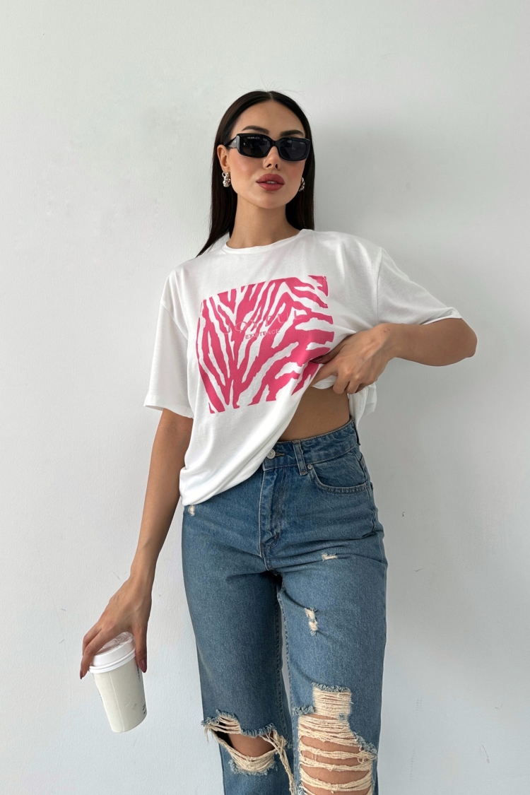 Printed Basic T-shirt - Producer: Fiori - Wholesale Women Clothes - TheBS Women