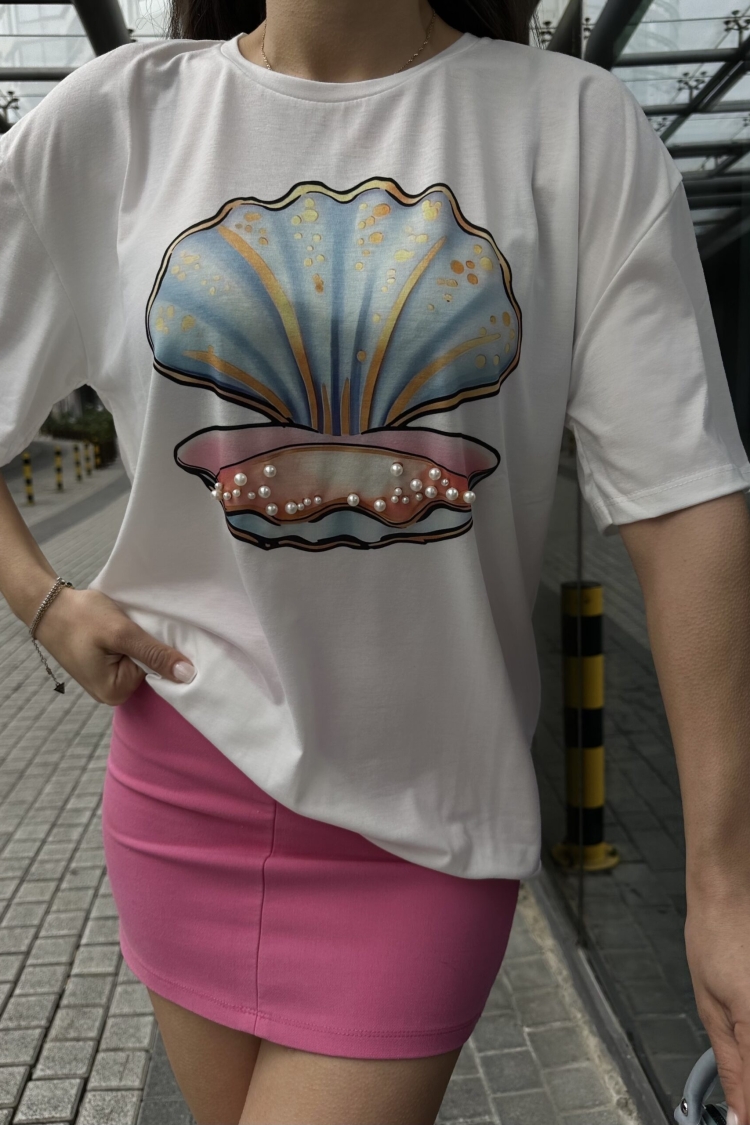 Printed Pearl T-shirt - Producer: Fiori - Wholesale Women Clothes - TheBS Women