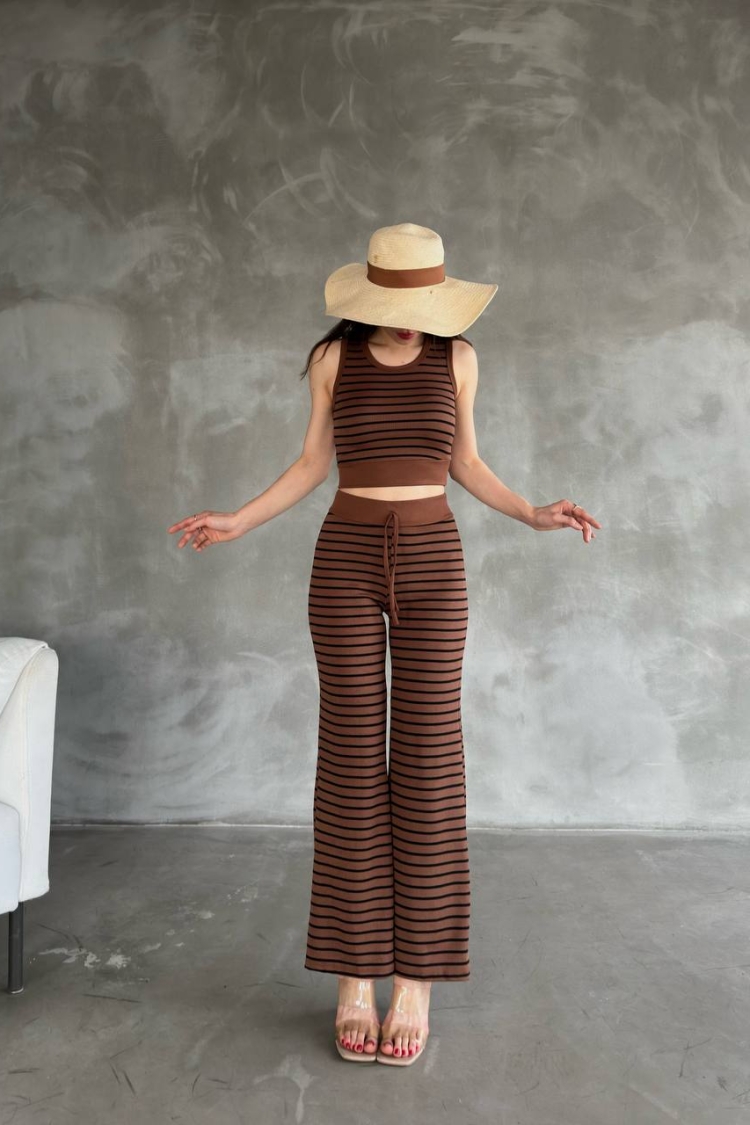 Elastic Waist Striped Trousers - Producer: Fiori - Wholesale Women Clothes - TheBS Women