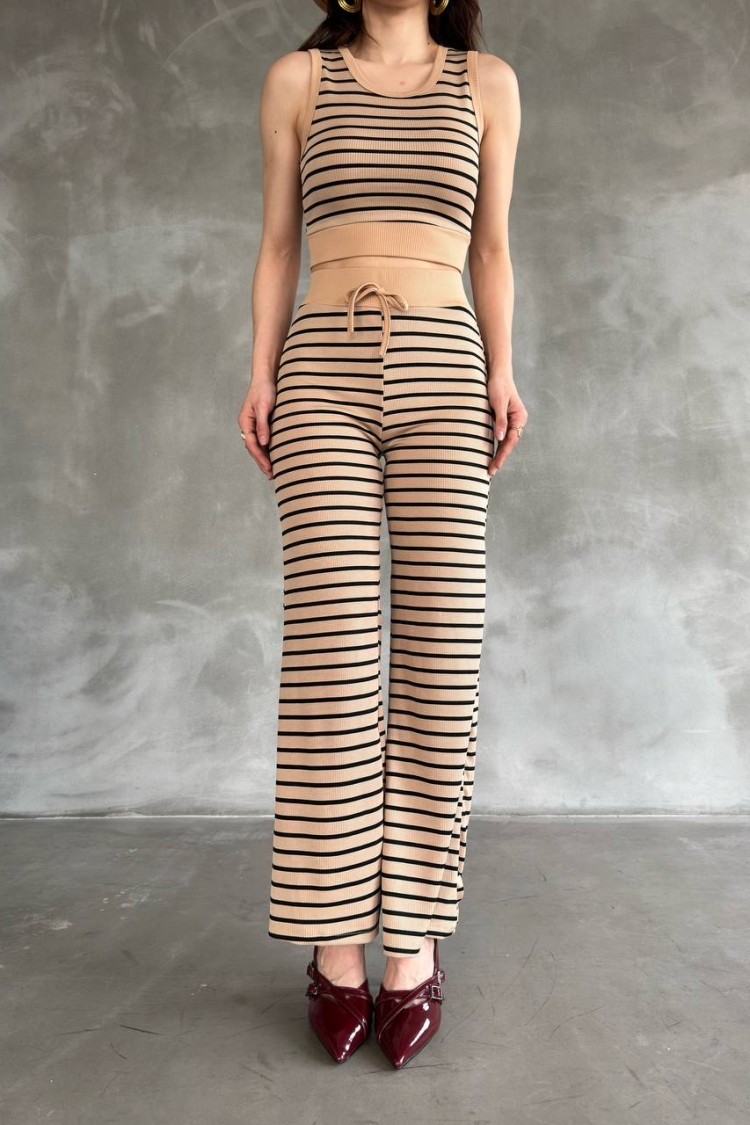 Elastic Waist Striped Trousers - Producer: Fiori - Wholesale Women Clothes - TheBS Women