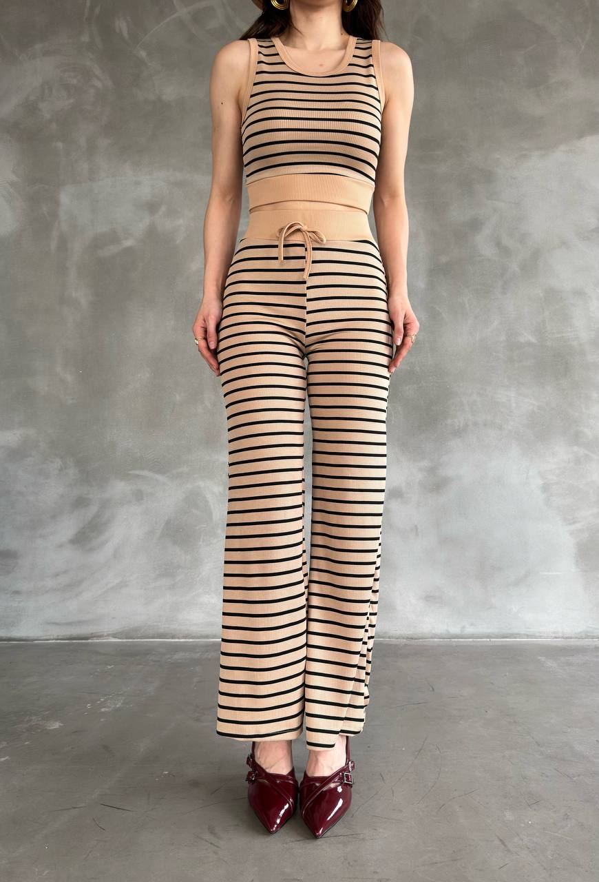 Elastic Waist Striped Trousers - Producer: Fiori - Wholesale Women Clothes - TheBS Women