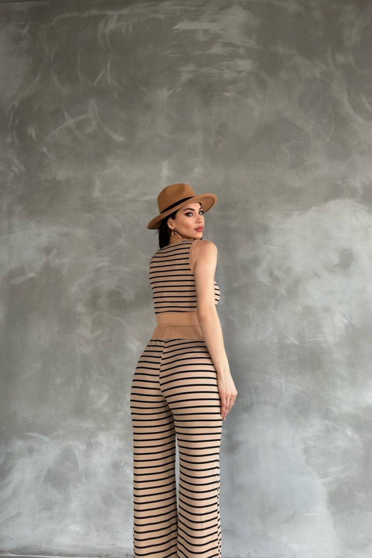 Elastic Waist Striped Trousers - Producer: Fiori - Wholesale Women Clothes - TheBS Women