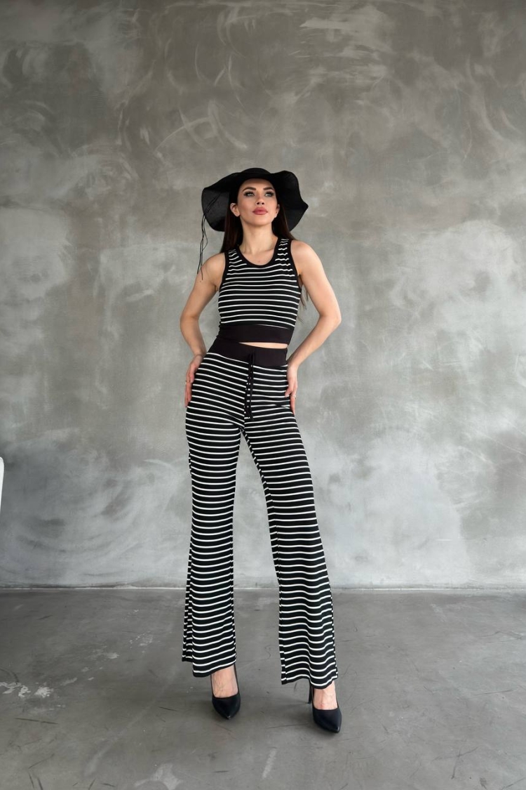 Elastic Waist Striped Trousers - Producer: Fiori - Wholesale Women Clothes - TheBS Women