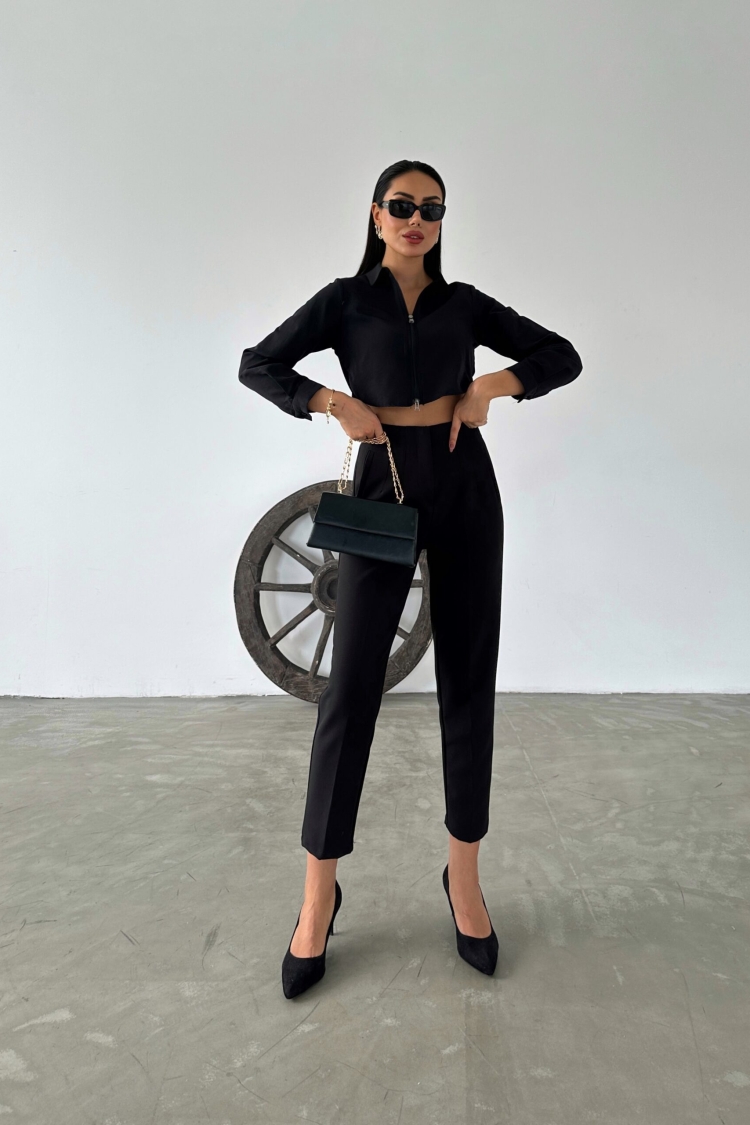 Long Sleeve Zippered Poplin Women's Shirt - Producer: Fiori - Wholesale Women Clothes - TheBS Women