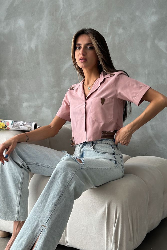 Powder Belt Detailed Shirt - Producer: Topshow - Wholesale Women Clothes - TheBS Women