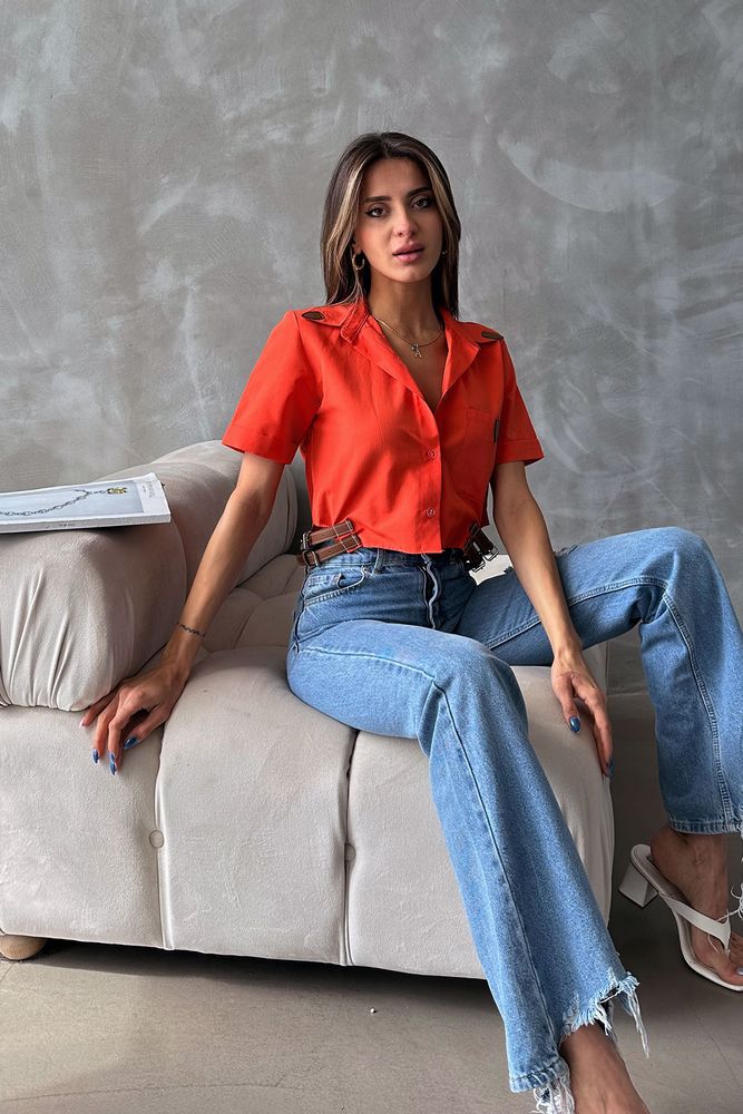 Belt Detailed Shirt - Producer: Topshow - Wholesale Women Clothes - TheBS Women