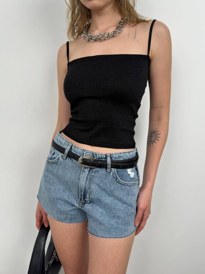 Strap Detail Shiny Knitwear Blouse - Producer: Black Fashion - Wholesale Women Clothes - TheBS Women