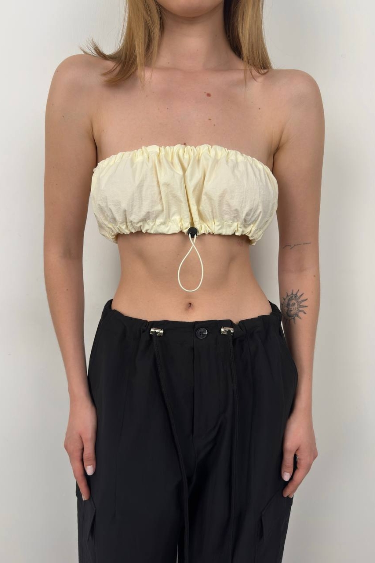 Elastic Detail Strapless Crop - Producer: Black Fashion - Wholesale Women Clothes - TheBS Women