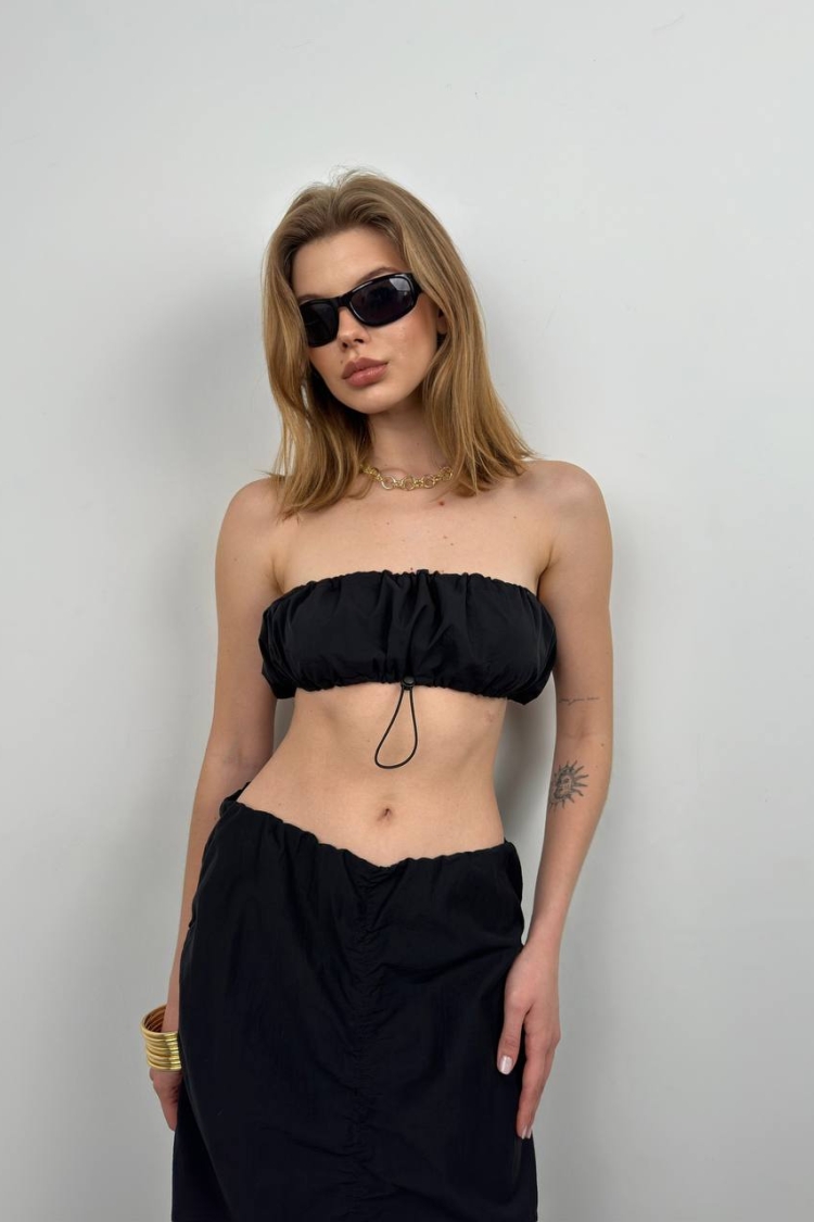 Elastic Detail Strapless Crop - Producer: Black Fashion - Wholesale Women Clothes - TheBS Women