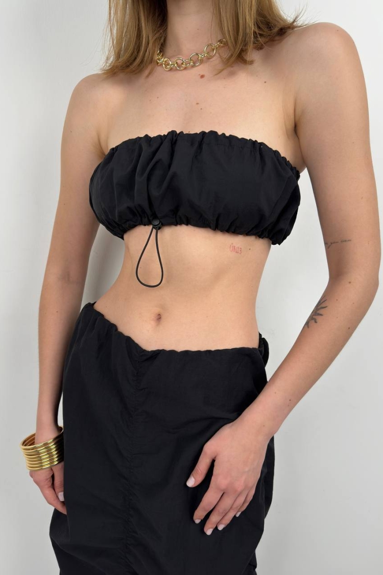 Elastic Detail Strapless Crop - Producer: Black Fashion - Wholesale Women Clothes - TheBS Women