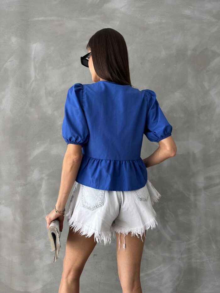 Saks D 2699 Front Tied Poplin Blouse - Producer: Topshow - Wholesale Women Clothes - TheBS Women