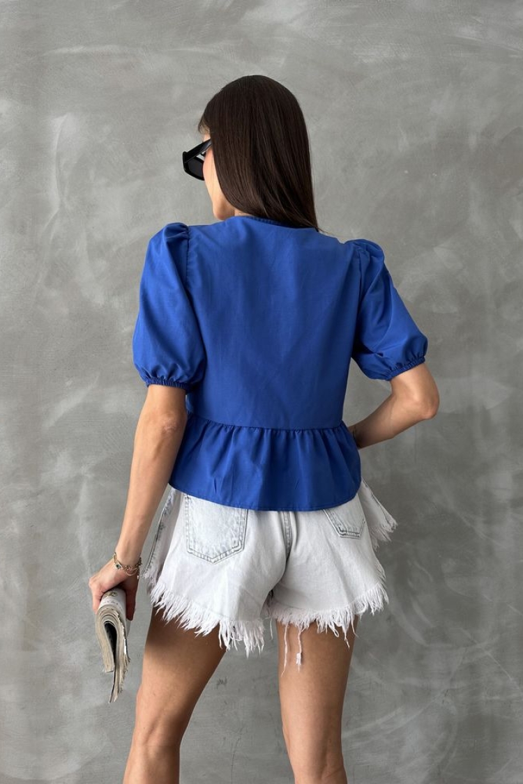 Saks D 2699 Front Tied Poplin Blouse - Producer: Topshow - Wholesale Women Clothes - TheBS Women