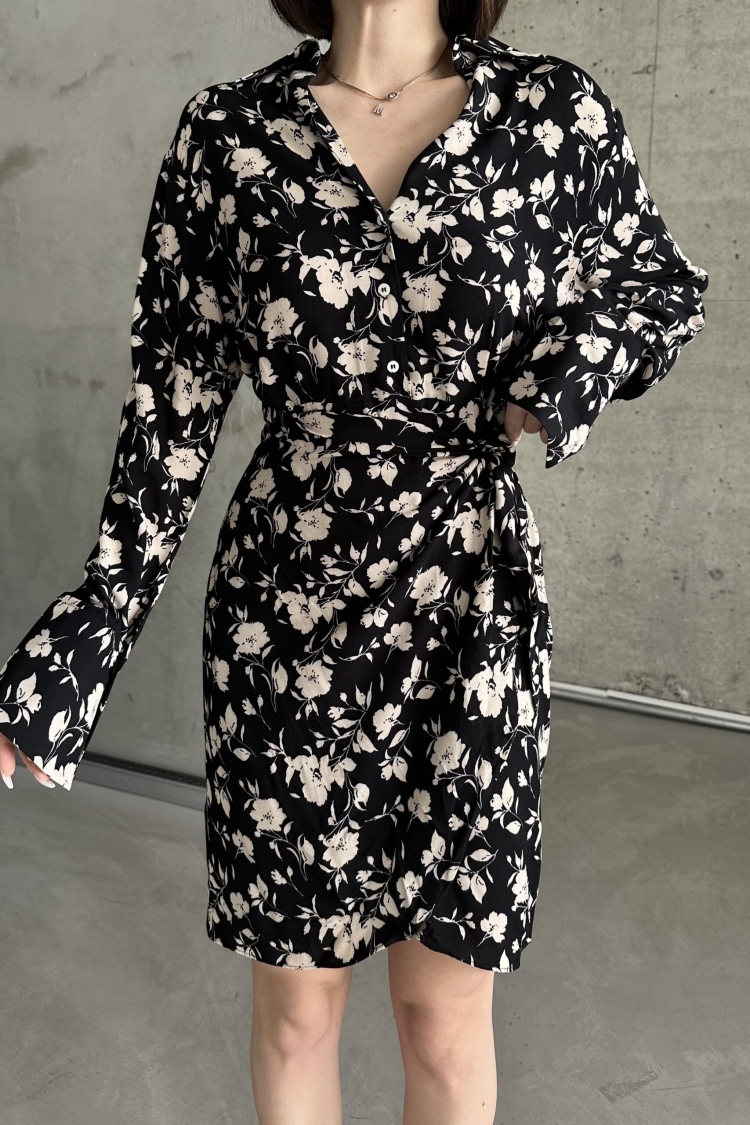 Tulip Collar Shirt Pattern Dress - Producer: My Fashion - Wholesale Women Clothes - TheBS Women