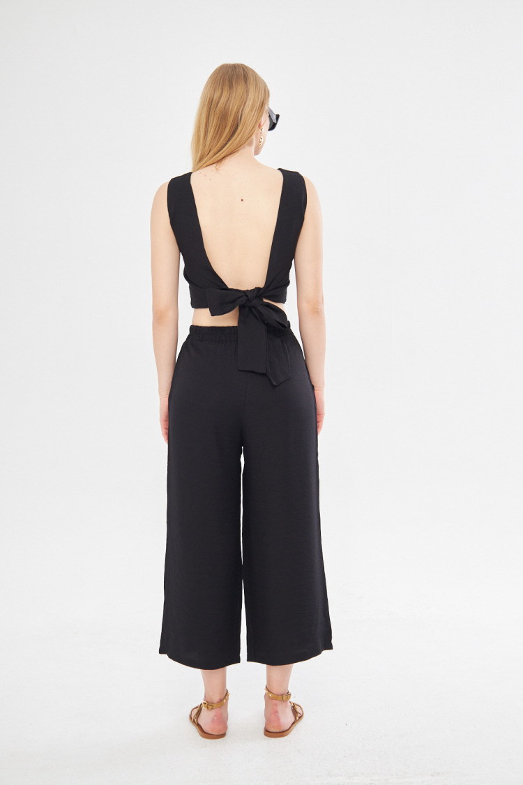 Comfy Closed Neck Open Back Belted Blouse In - Brand: Evable - Women & Kids, Baby Clothes Wholesale - TheBS Women