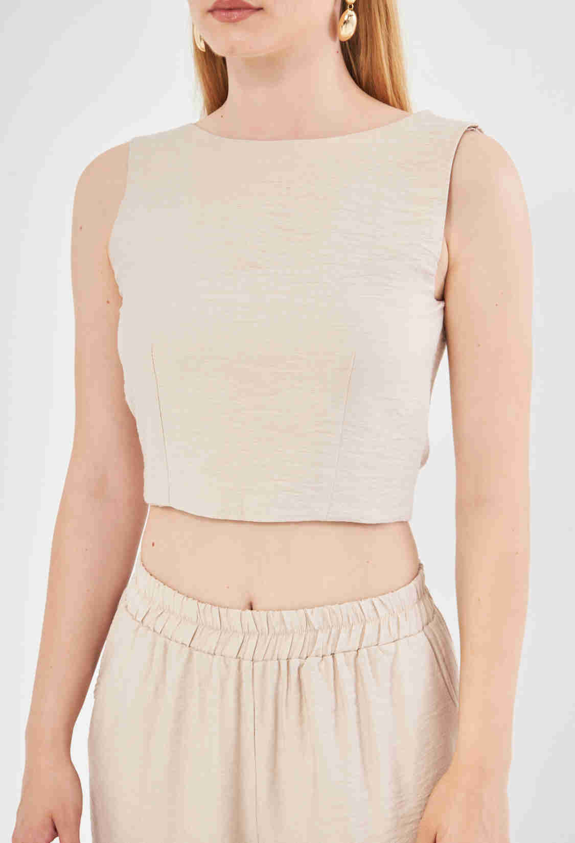 Comfy Closed Neck Open Back Belted Blouse In - Brand: Evable - Women & Kids, Baby Clothes Wholesale - TheBS Women
