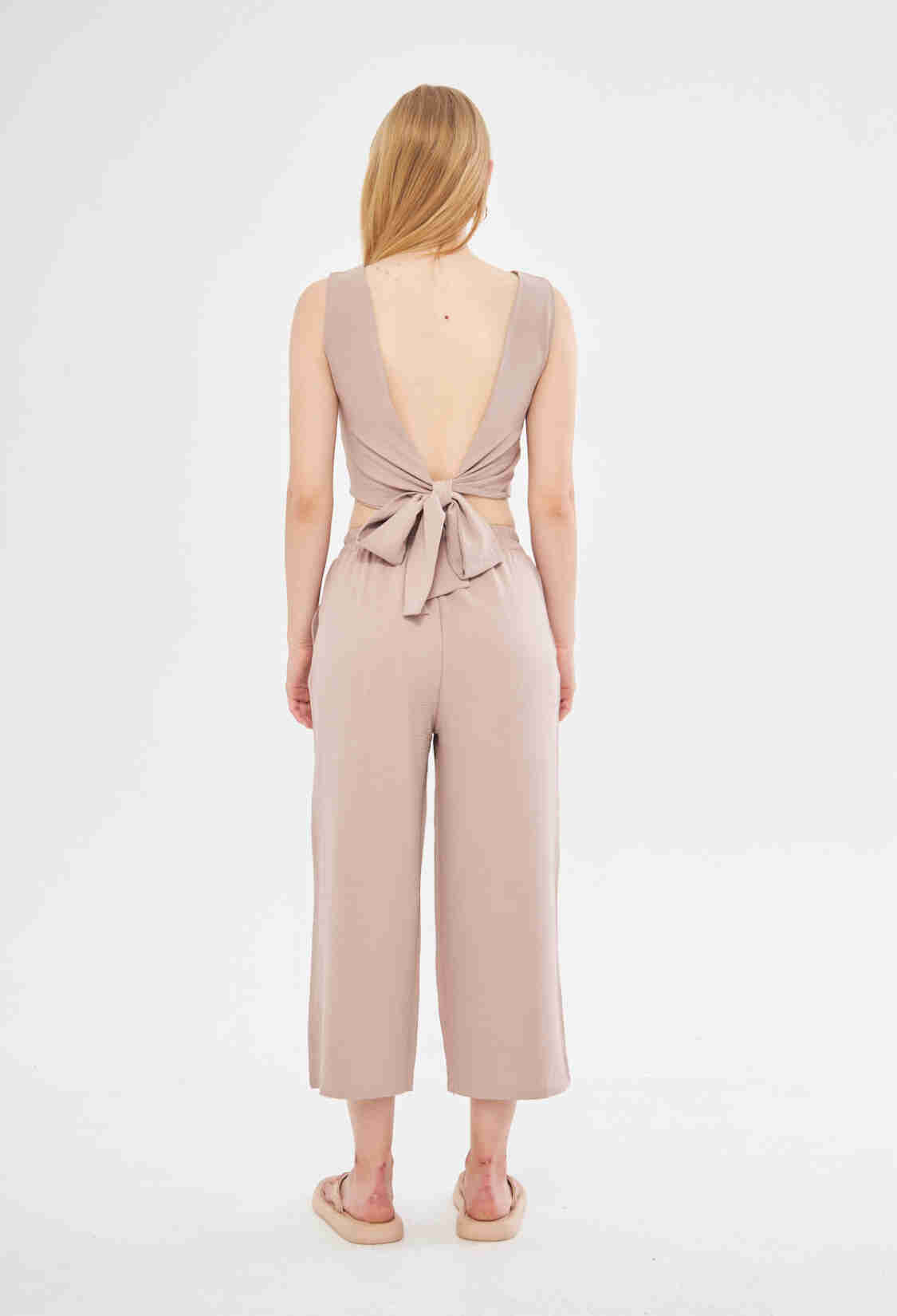 Comfy Closed Neck Open Back Belted Blouse In - Brand: Evable - Women & Kids, Baby Clothes Wholesale - TheBS Women