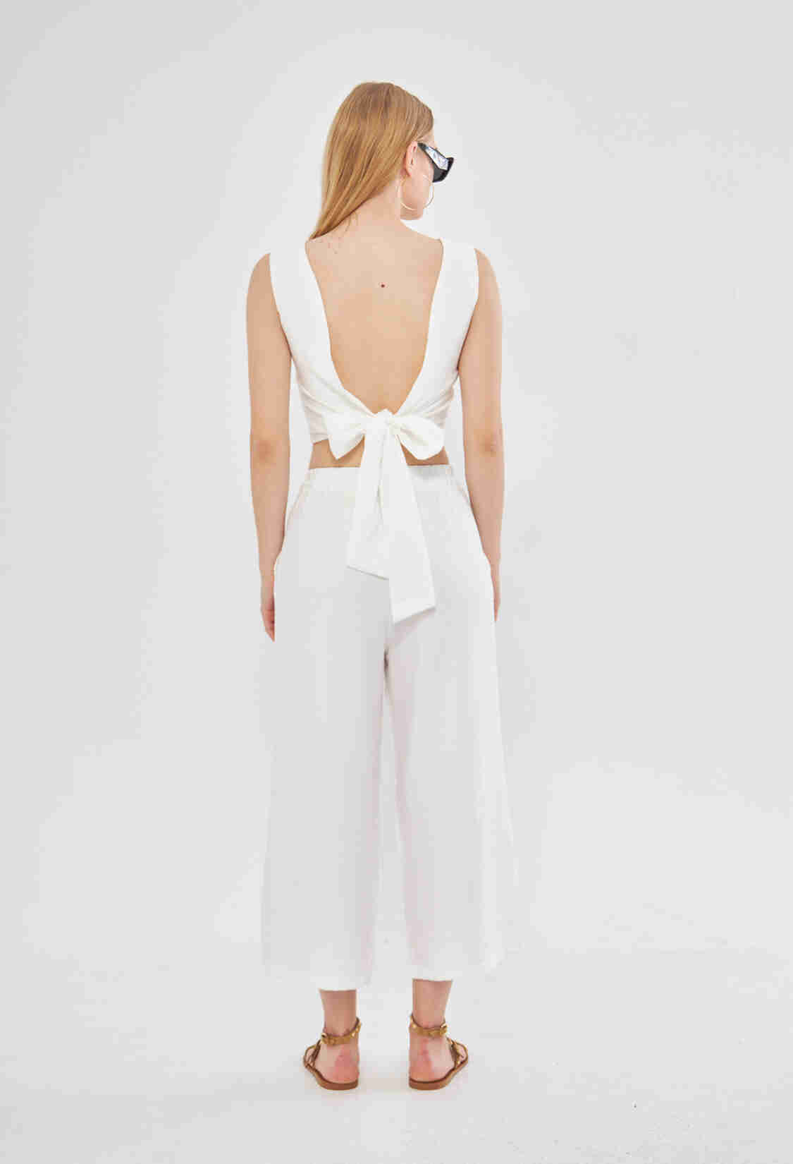 Comfy Closed Neck Open Back Belted Blouse In - Brand: Evable - Women & Kids, Baby Clothes Wholesale - TheBS Women