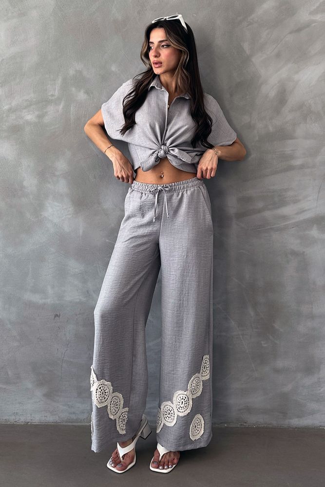 Gray D 2441 Lace-up Trousers - Producer: Topshow - Wholesale Women Clothes - TheBS Women