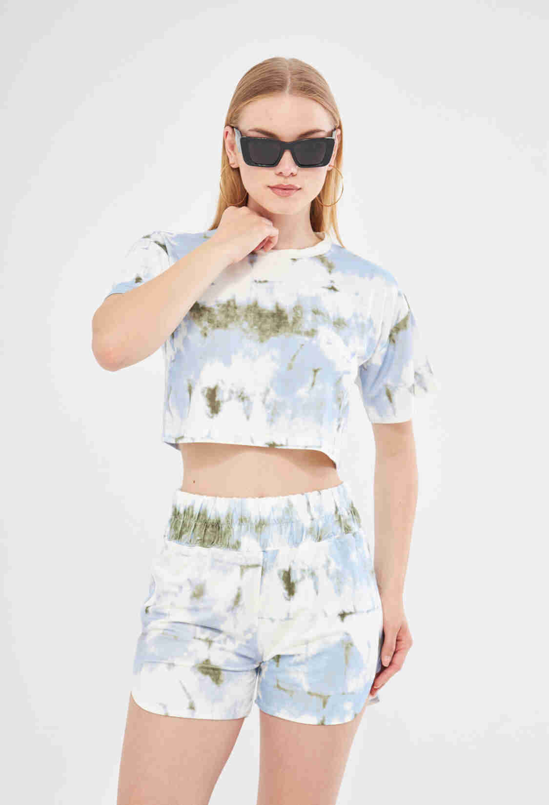 Mix Oversized Crop T-shirt With Crew Neck In Mix Color - Brand: Evable - Women & Kids, Baby Clothes Wholesale - TheBS Women