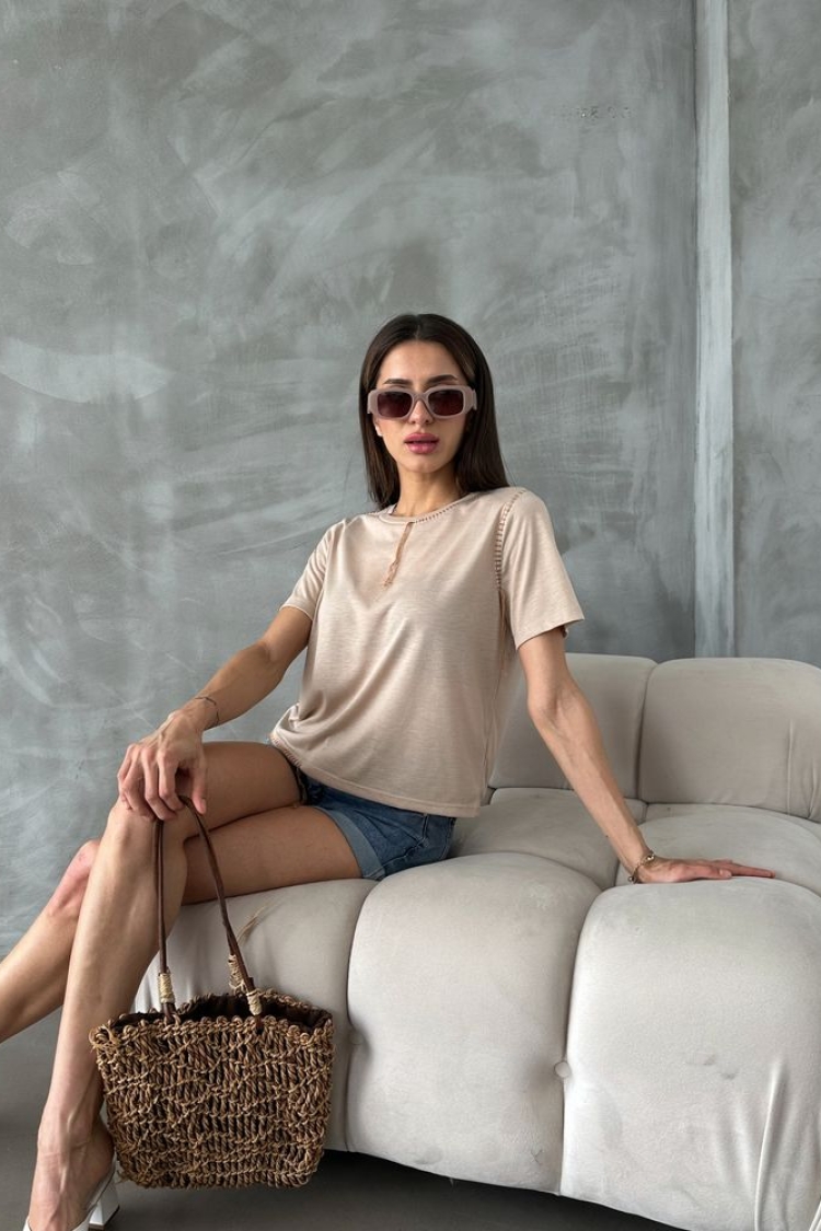 Taş D 2629 Shepherd Stitched T-Shirt - Producer: Topshow - Wholesale Women Clothes - TheBS Women
