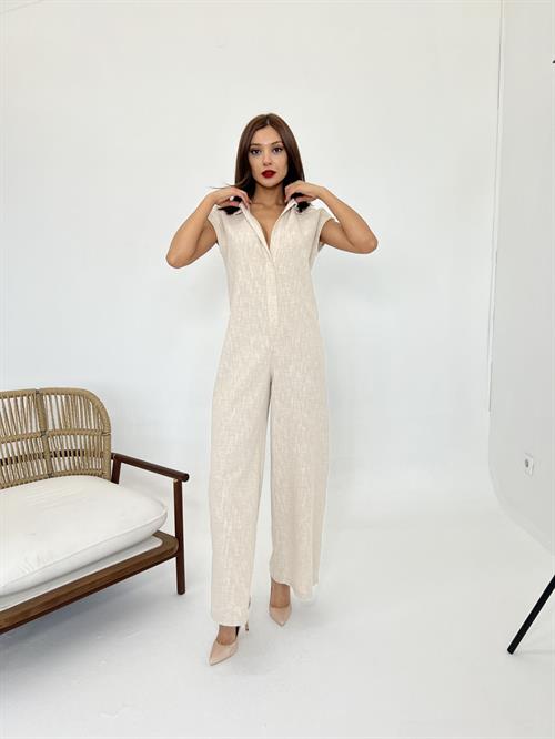 Jumpsuit - Beige - Producer: Fame - Wholesale Women Clothes - TheBS Women