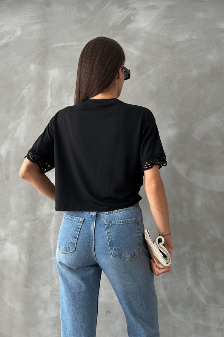 Lace Detailed T-Shirt - Producer: Topshow - Wholesale Women Clothes - TheBS Women