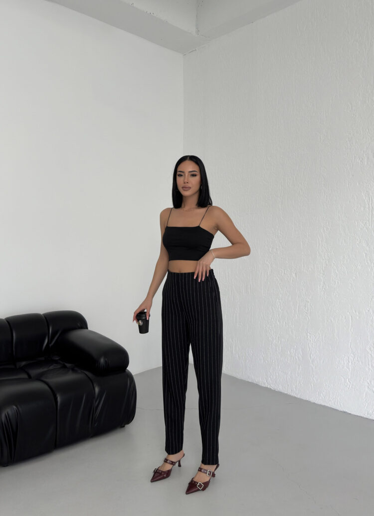 Striped Waist Elastic Trousers - Producer: Ouz Fashion - Wholesale Women Clothes - TheBS Women