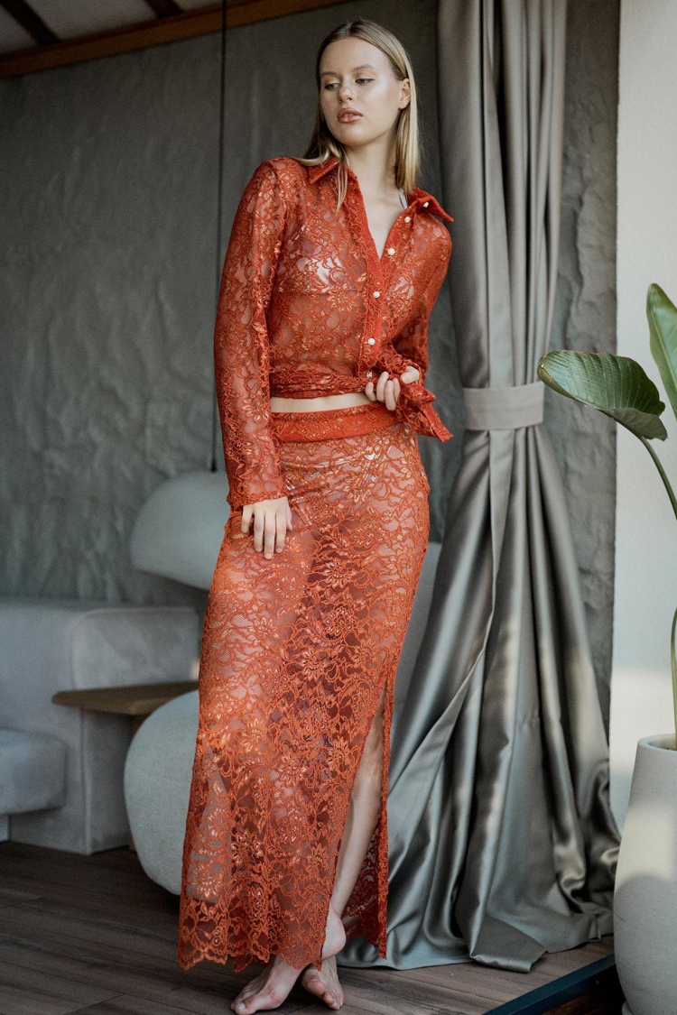 Gilded Lace Maxi Skirt - Producer: Juste - Wholesale Women Clothes - TheBS Women