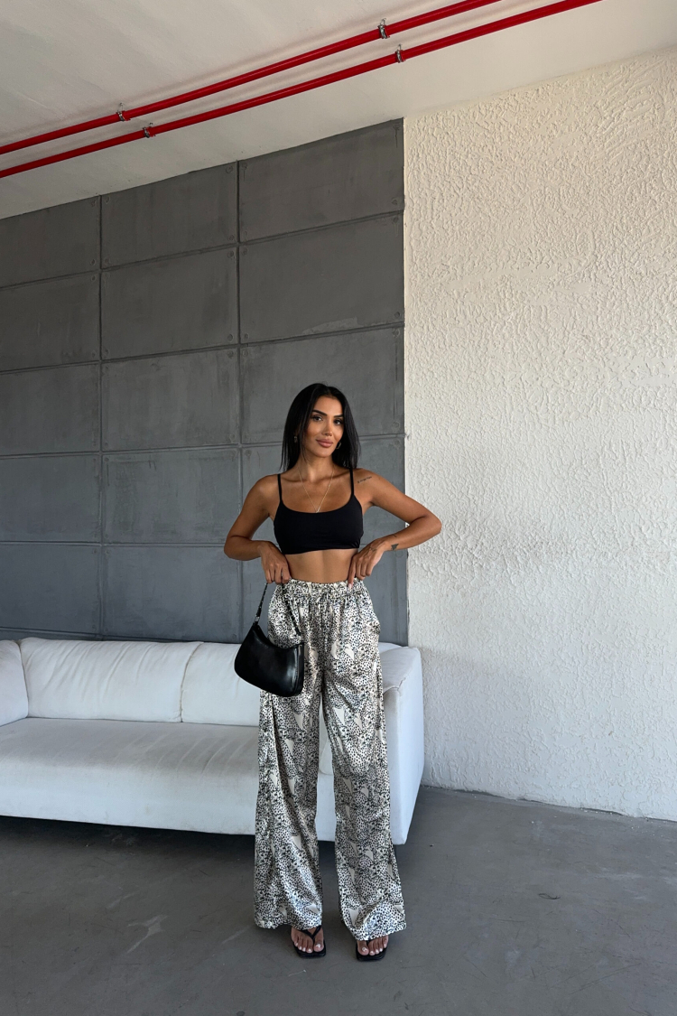 Satin Trousers With Elastic Waist - Producer: Fiori - Wholesale Women Clothes - TheBS Women