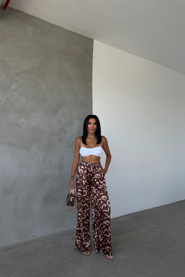 Satin Trousers With Elastic Waist - Producer: Fiori - Wholesale Women Clothes - TheBS Women