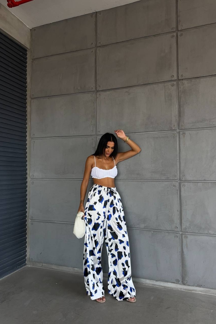 Satin Trousers With Elastic Waist - Producer: Fiori - Wholesale Women Clothes - TheBS Women