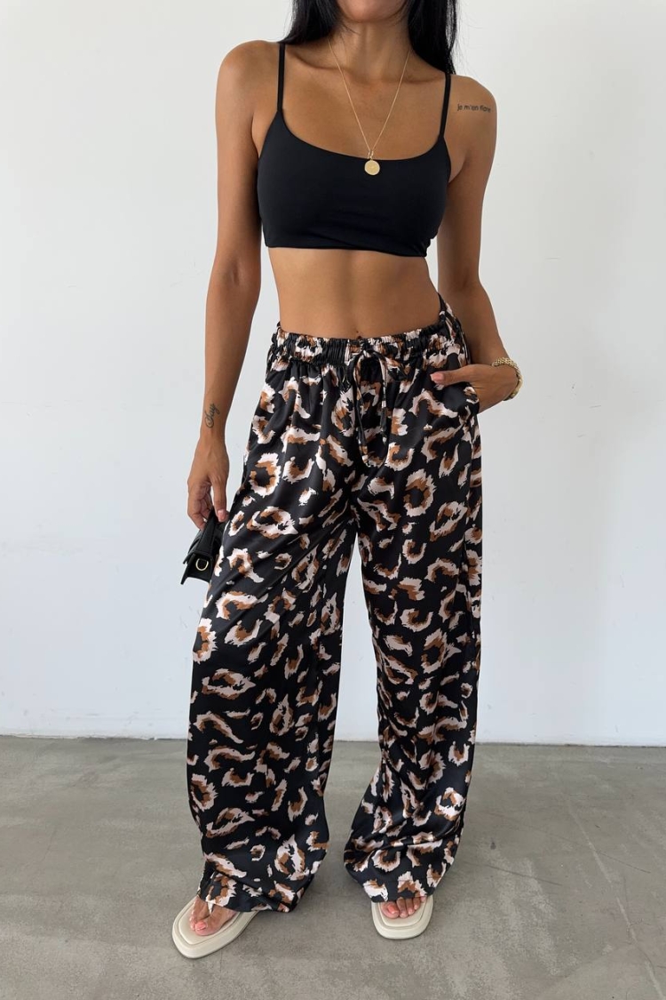 Satin Trousers With Elastic Waist - Producer: Fiori - Wholesale Women Clothes - TheBS Women