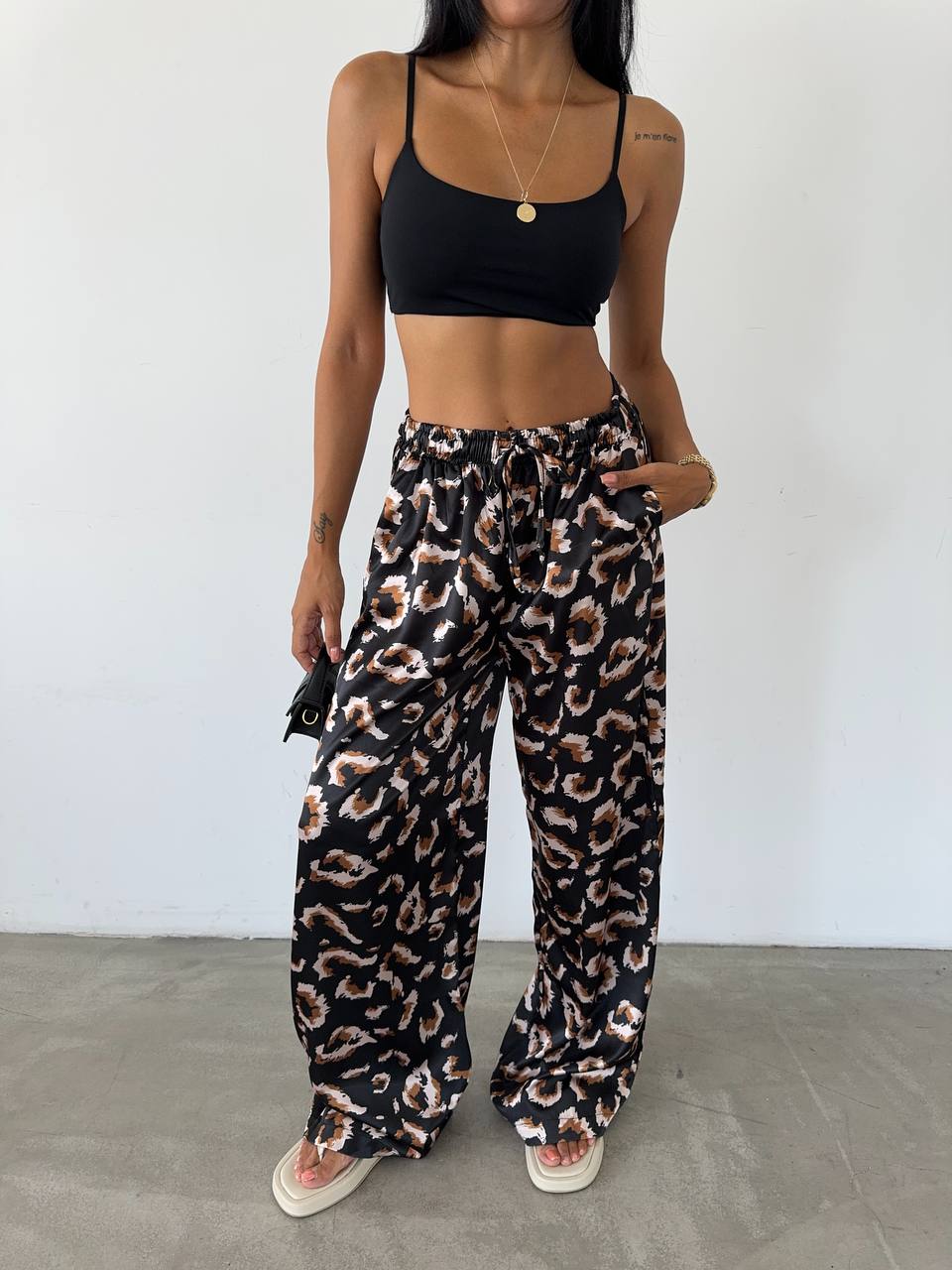 Satin Trousers With Elastic Waist - Producer: Fiori - Wholesale Women Clothes - TheBS Women