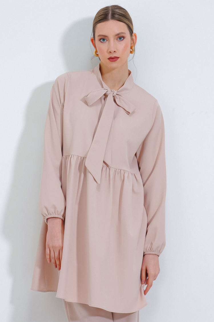 Cream Knitted Trousers Tunic Bottom Top Set 6654 - Producer: Bigdart - Wholesale Women Clothes - TheBS Women