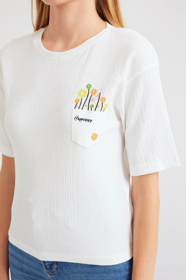 Printed Knitted Basic T-Shirt - Producer: Bigdart - Wholesale Women Clothes - TheBS Women