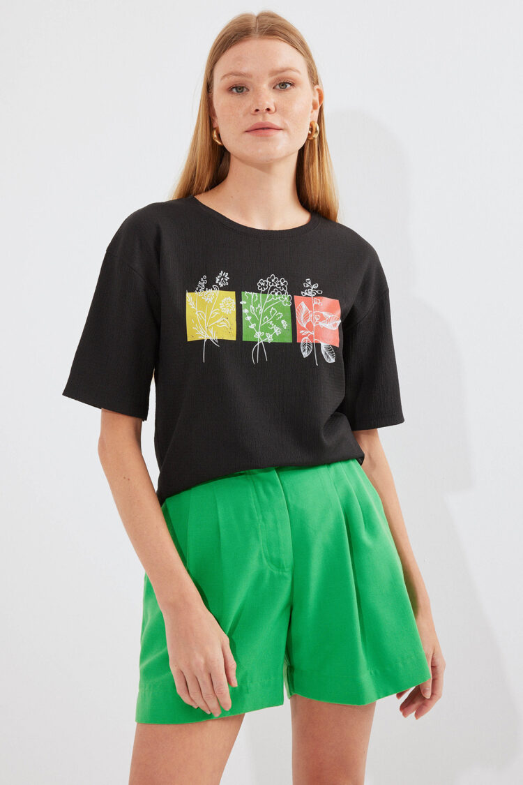 Printed Knitted Basic T-Shirt - Producer: Bigdart - Wholesale Women Clothes - TheBS Women