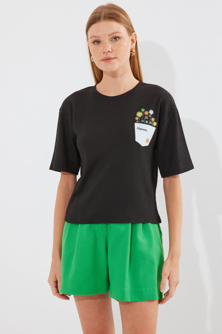 Printed Knitted Basic T-Shirt - Producer: Bigdart - Wholesale Women Clothes - TheBS Women