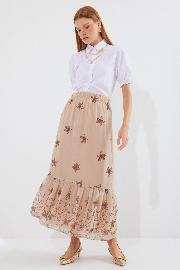 Patterned Chiffon Skirt - Producer: Bigdart - Wholesale Women Clothes - TheBS Women